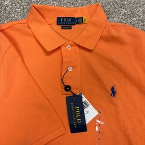 NEW Polo Ralph Lauren Men Classic Fit Orange Short Sleeve Polo Shirt L